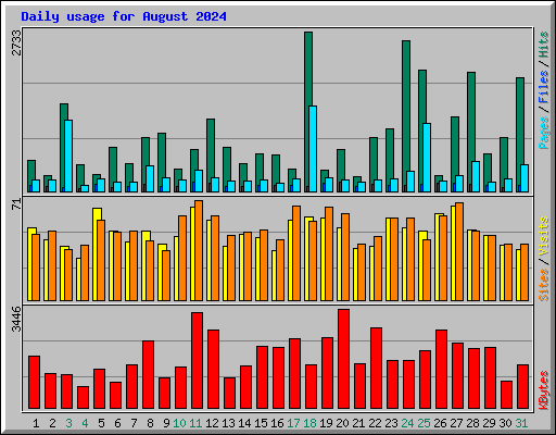Daily usage for August 2024
