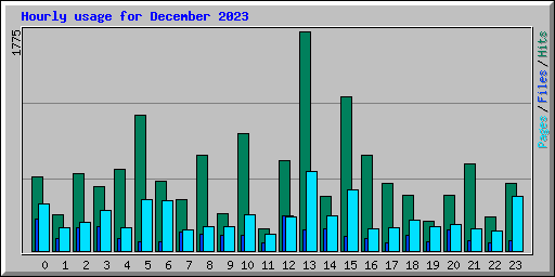 Hourly usage for December 2023